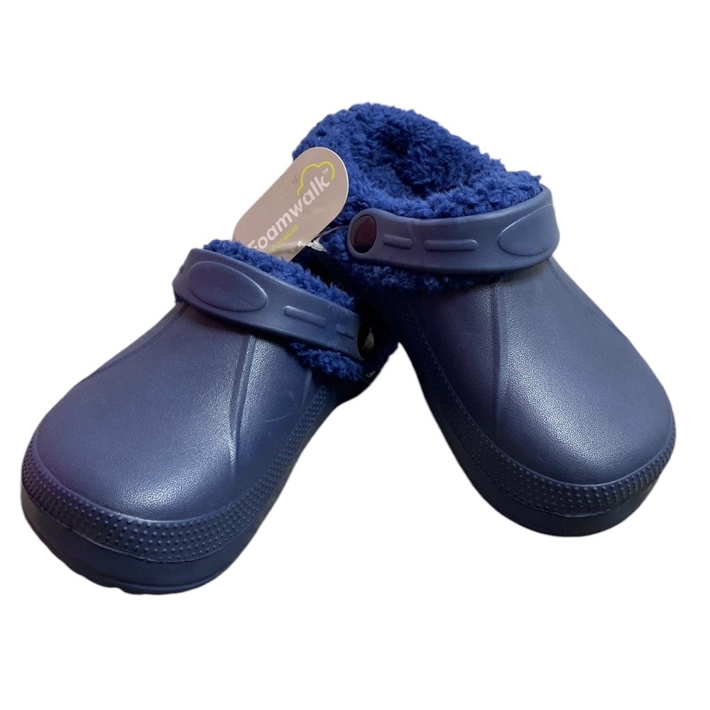 Foamwalk Boys' Toddler Navy Sherpa-Lined Clogs